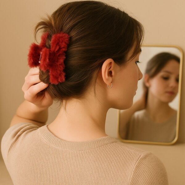 02_15fa6457-0abf-4b59-a743-90cb7c8a46c8.jpg Soft Velvet Furry Hair Clutcher Clips Set (12 Pc)