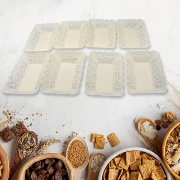 02_1fd0bc3f-e01f-48b6-b161-cc58be75b655.jpg Rectangle Plastic Dinner Plate Serving Trays Home School Office 8 Pcs Set