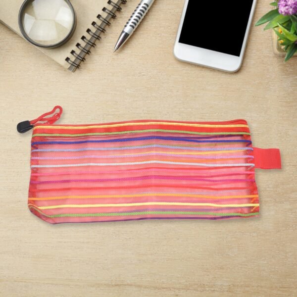 02_24a15c5b-27b9-4292-964c-b1ea0aaa0145.jpg Transparent Zippered Nylon Mesh Multi Purpose Pouch / Purse