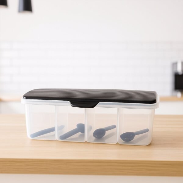 02_26bb6464-ef1a-4d51-9a2d-ebef21644354.jpg Kitchen Multipurpose Air-tight 4 Sections Storage Containers / Masala Box (1 Set)