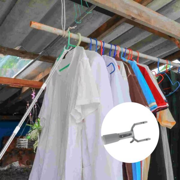 02_27e46a99-19e2-4dcf-8236-375b387b5b90.jpg Stainless Steel Telescopic Pole Clothes Hooks Hanger (1 Pc / 155 cm)