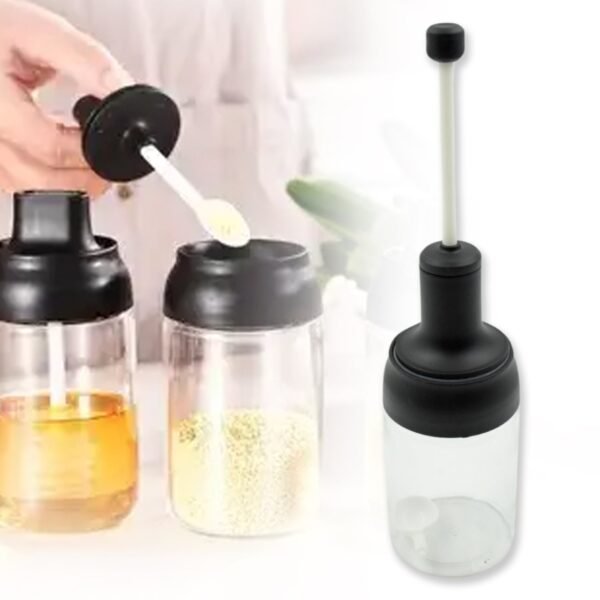 02_2a5e43b8-a20a-4b15-85de-2b170e34bbfd.jpg All-in-One Seasoning Jar: Heat-Resistant Glass with Spoon (1 Pc)