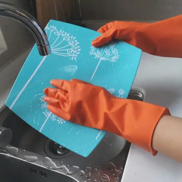 02_2b2f7c1a-5451-4432-a10d-8f4b3bfe2ed5.jpg Multipurpose Rubber Reusable Cleaning Gloves, Reusable Rubber Hand Gloves I Latex Safety Gloves I for Washing I Cleaning Kitchen I Gardening I Sanitation I Wet and Dry Use Orange Gloves (1 Pair 40 Gm)
