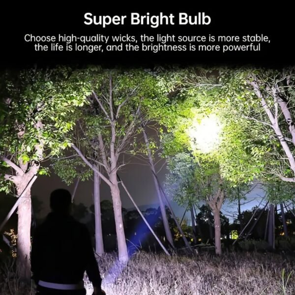 Portable COB 7LED USB Rechargeable Flashlight / Torch with Side Light (1 Pc)
