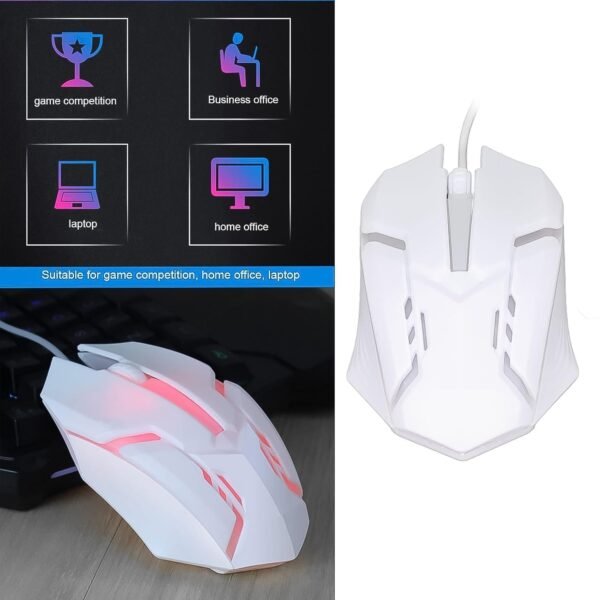 02_31e12c28-65cf-4ad5-bc07-7aaf5703f542.jpg USB Wired Mouse, Gaming Mouse Colorful / Lighting Luminous (1 Pc / Wihte)