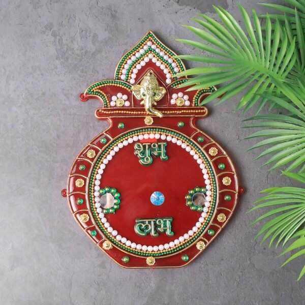 02_388e5294-2997-4c2b-ab83-ae22e0c44ef7.jpg Decorative Kalash Wall Hanging with Shubh Labh (1 Pc)