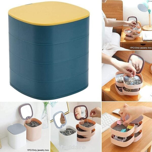 4 Layers Jewellery Box, 360 Degree Rotating Jewelry Box,