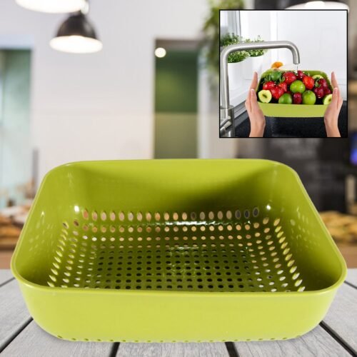Multipurpose Small Plastic Kitchen Basket, Vegetables and Fruits Washing, (20x17 Cm)