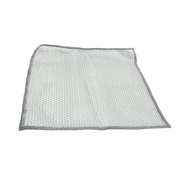 Double-Sided Microfiber Cloth & Stainless Steel Scrubber – (1 Pc, 20x20 cm)