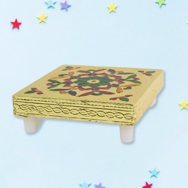 02_46704e69-c180-4bc9-8353-8cc261d0fd8c.jpg Handicraft Wood Chowki for Pooja , Wooden Bajot (1 Pc / Mix Descign & Color)