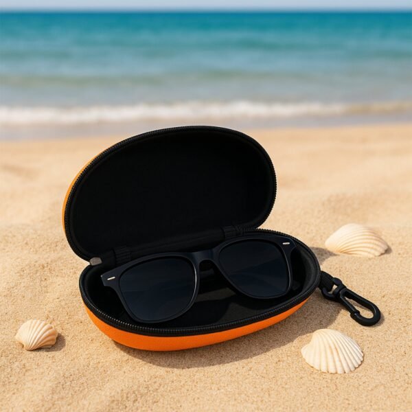 Portable Zipper Eye Glass Sunglasses Hard Case Cover (1 Pc)