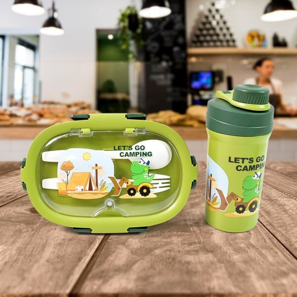 02_4c4d828a-edcc-4914-88c6-4528be0b9234.jpg Plastic Lunch Box Leak Proof 3 Compartment with Bottle, Spoon and Fork (1 Set)