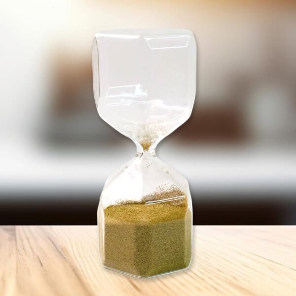 02_4c701a7b-fb9b-4783-8e09-758bf34213b7.jpg Faceted Glass Hourglass Sand Timer - (1 Pc / 4 Minutes Approx Time)