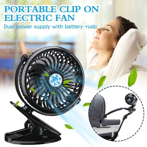 Mini USB Clip Fan – Portable Cooling Fan for Rooms (Battery Not Included)