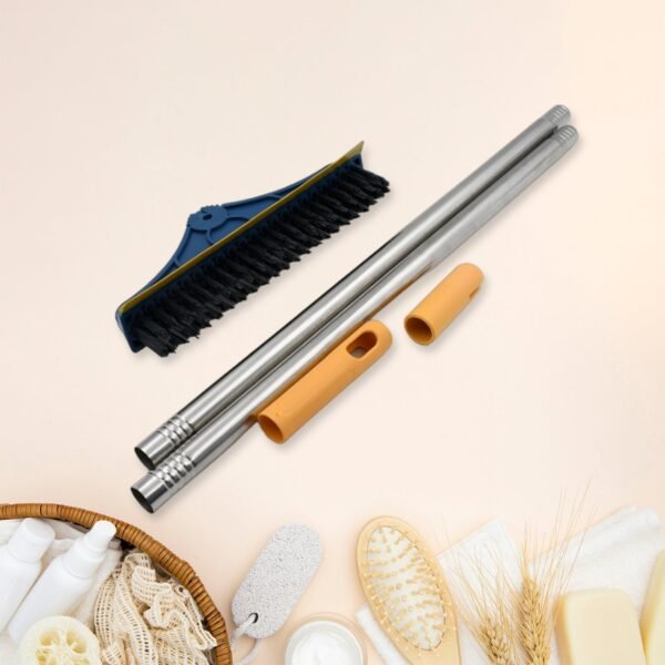 2 in 1 Cleaning Brush & Wiper , Long Handle Floor Brush