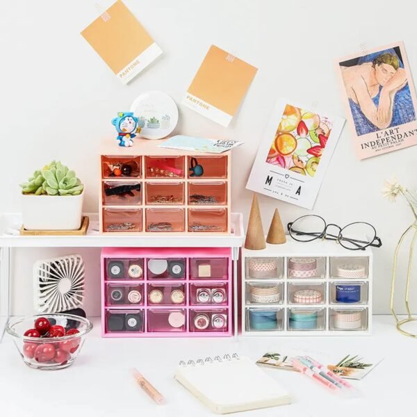 Storage Box 9 Grids Multi-Purpose Desktop Drawer Organizer  Hanging Hole Design