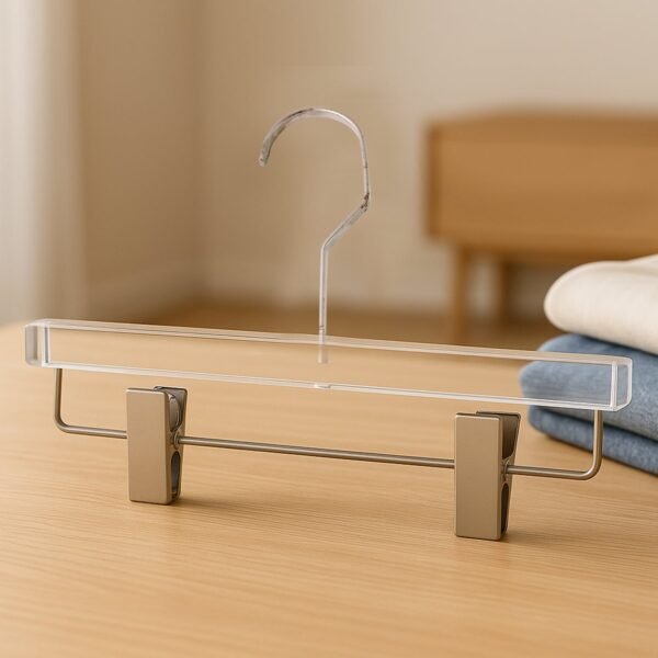 Heavy-Duty Transparent Acrylic Hanger With Adjustable Clips