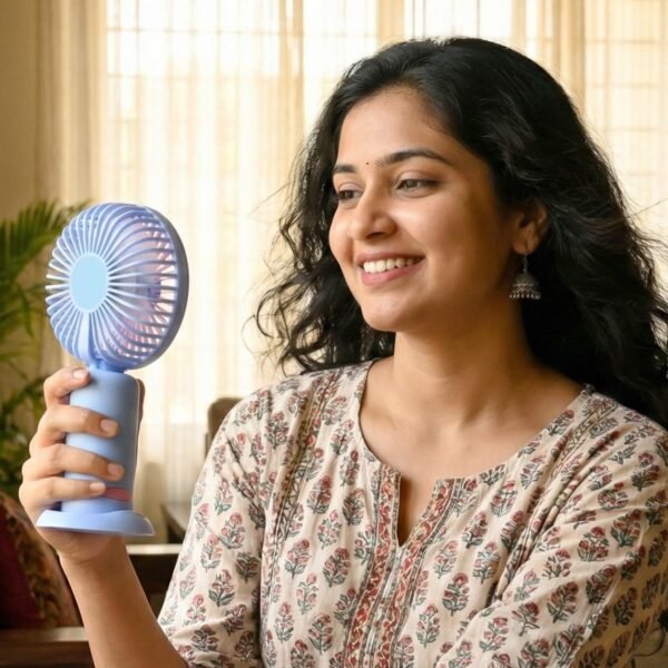 Dual-Use Rechargeable Mini Handheld & Table Fan (1 Pc)