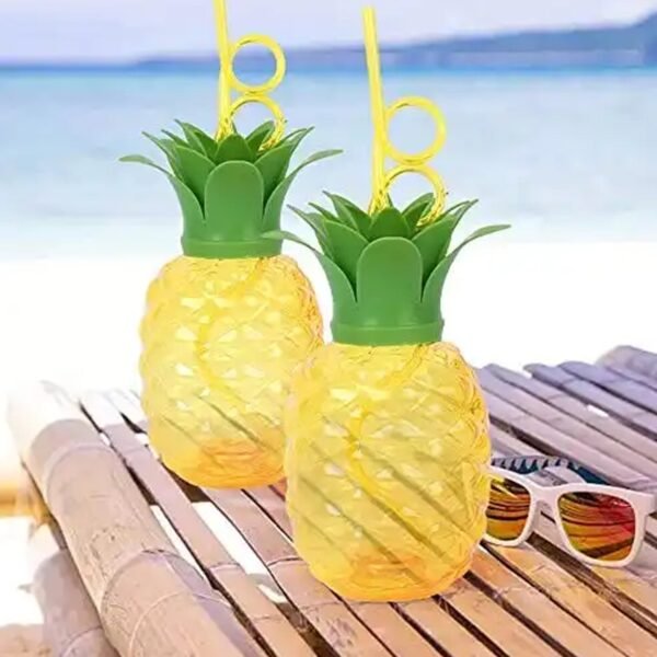 02_54f47cbe-77f6-4368-9f8d-8d944f5e62fc.jpg Plastic Pineapple Cups with Straw (1 Pc) - Party Favors, Hawaiian, Beach