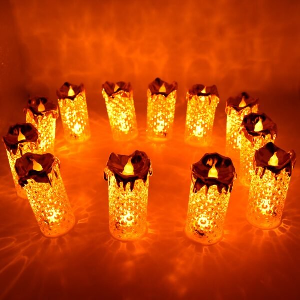Gold LED Flameless Candles for Decor & Gifting, Diwali (12 Pc MOQ)