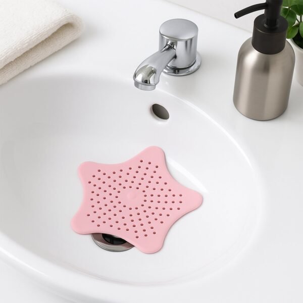 02_58c4ad7c-d44b-4bff-a19f-154167f5ca5e.jpg Baby Pink Silicone Star Shaped Sink Filter Bathroom Hair Catcher Drain Strainers