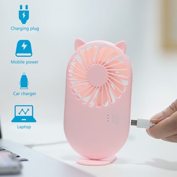 Handheld Mini USB Fan with Bracket (Battery-Free)