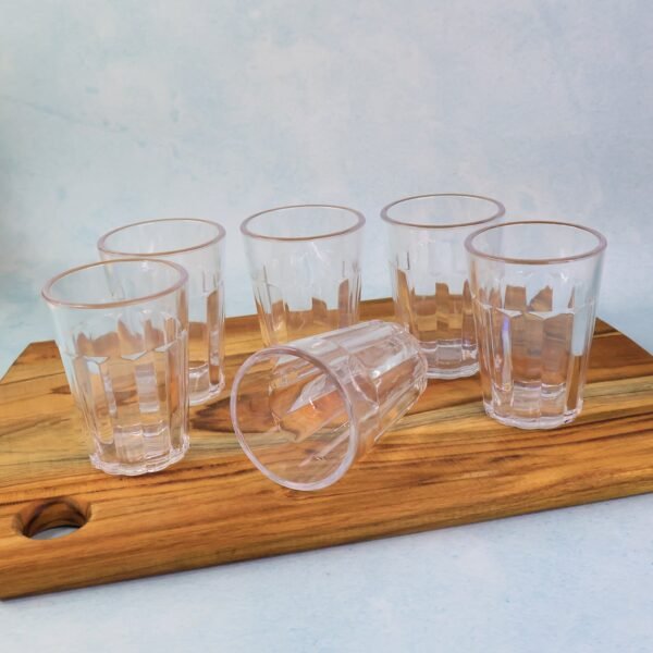 Supermom Plastic Chai Pyali Transparent Tea Glass Set (130ML / 6 Pc)
