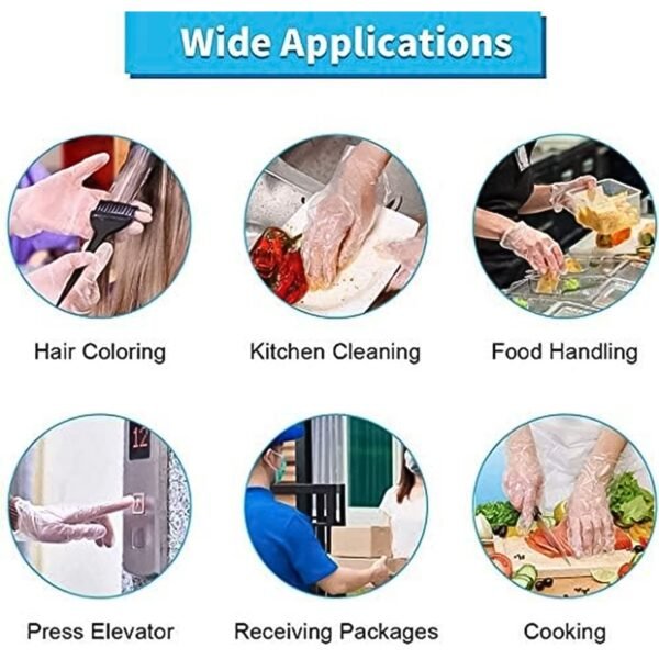 Eco-Friendly Kitchen Hand Gloves, Disposable hand gloves, Free size (100 Pc)