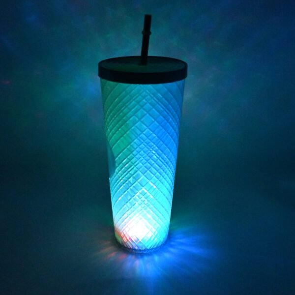 02_5d6924a6-0d1b-43a8-a899-dfd4ddb08eac.jpg Cup with Straw & LED Lighting Reusable Matte Studded Tumbler (1 Pc)