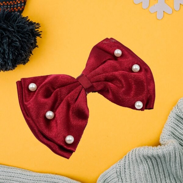 02_5dad20ea-a5ed-495b-93ab-6cee185c9311.jpg Hair Bow Knot Clip Suitable For Girls (1 Pc / Multicolour), Hair accessories