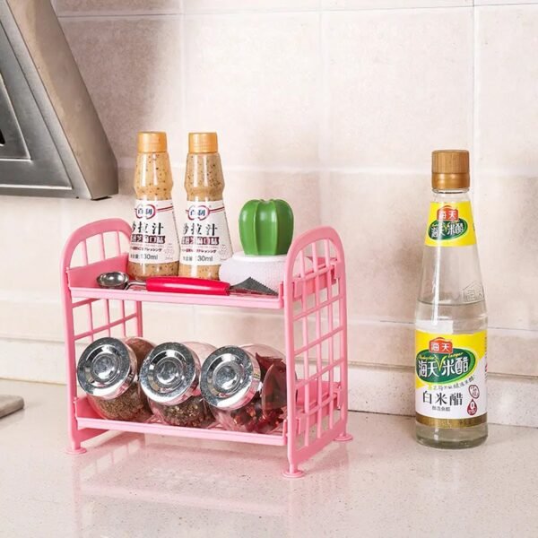 02_5e84a74d-cac0-47d1-93b1-7a0ae3dbfa41.jpg 2Layer Foldable Plastic Small Storage Shelf / Rack (1 Pc / Mix Color)