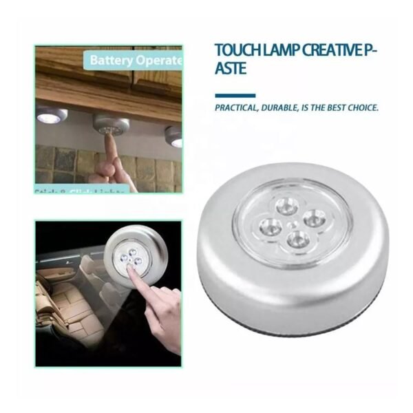 4 LED Battery-Powered Wireless Night Light Stick Tap Touch Lamp