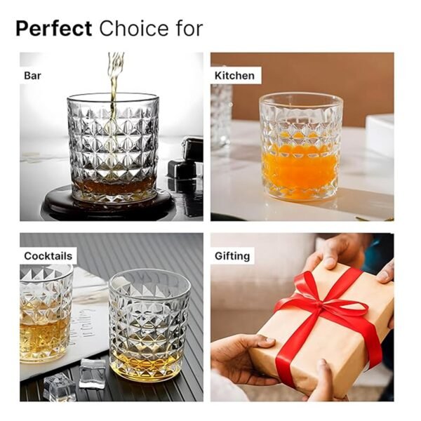 Premium Crystal-Style Glass Tumbler Set (6 Pc / 210 ML)