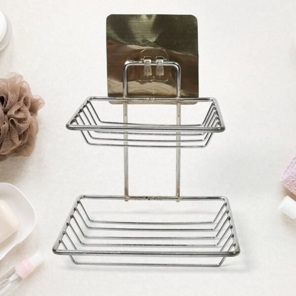 02_63cc1d08-bd7e-4235-8544-b6ff2b094e14.jpg Kitchen Bathroom Soaps Storage Rack with 2 Hook for Home