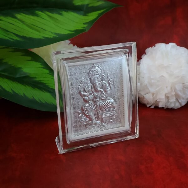 Embossed Silver-Plated Lord Ganesha Photo Frame  (1 Pc)