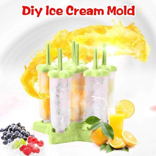 Plastic Ice Cream Molds with Lid (1 Set / 6 Pc)