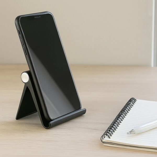 02_6b954174-8432-4185-93e2-112a079d74cd.jpg Plastic Foldable Desktop Mobile Stand (1 Pc / Black)