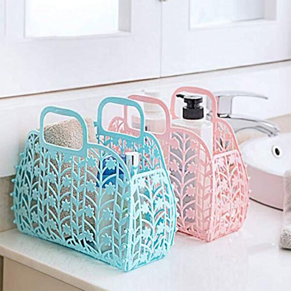 Plastic Basket Bag || Fruit & Vegetable Storage Basket (3 Pcs Set / Multicolor)