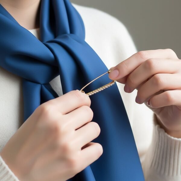 Decorative Golden Safety Pin Brooch Set (12 Pc Set)