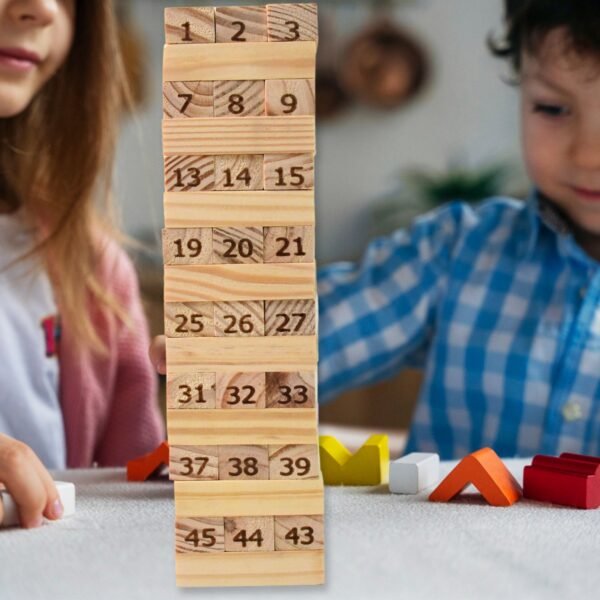 02_73991c51-6fd2-4910-83c1-9982520f5b5f.jpg Wooden Tumbling Stacking Tower Game, Zenga tower (48 Pcs Blocks 2 Dices)