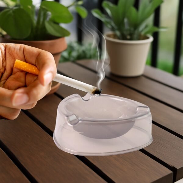 02_75cb0c5c-caba-4759-9fa9-79fae1b3f6d1.jpg Oblivion Transparent White Ashtray with Cigarette Holder Grooves (1 Pc)