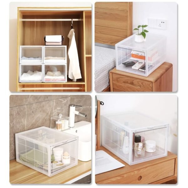 Shoe Storage Box, Shoe Box Clear Plastic Stackable (1 Pc)
