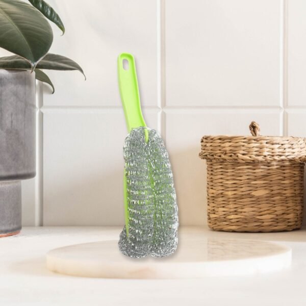 Wire Kitchen Washing Brush Set – Plastic & Bend Handle Brush (Set of 2)