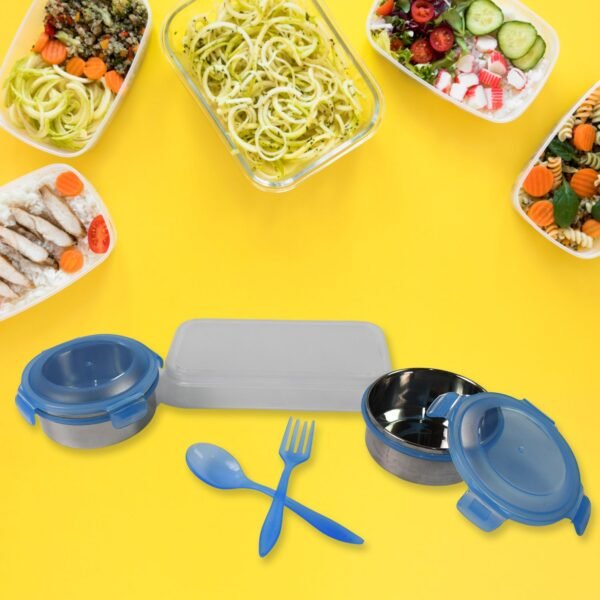 Sumo Lunch Box with Bag – Plastic Lunch Box & Spoon/Fork Set (2 Pc)