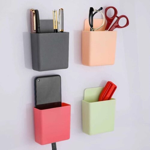 02_7c4dad32-1fbf-40fa-991f-664773a6b84c.jpg Multipurpose Plastic Wall Mounted Remote & Mobile Holder Stand – (Pack of 4)