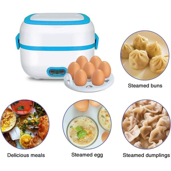 Electric Lunch Box, 3 In 1 Food Heater / Cooker / Steamer with Stainless (1 Set)