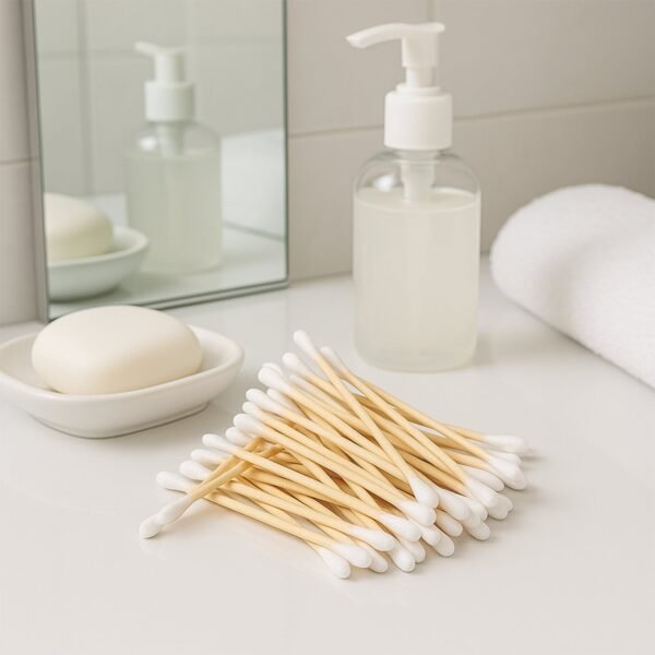 Eco-Friendly Wooden Cotton Ear Buds (1 pkt / 100 Pcs Approx)