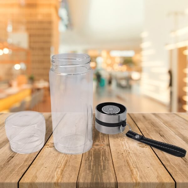 Glass Tea Infuser Bottle. Double Wall Outdoor sport Glass water bottle (550ml)