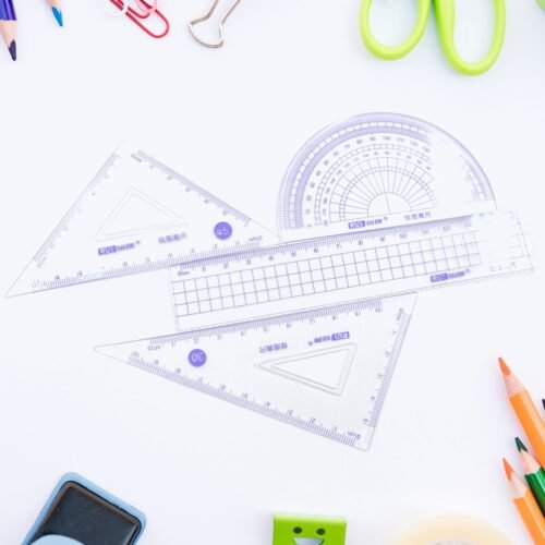 02_7e8d768c-868b-4ef5-9309-aa875a9d2577.jpg 4 Pcs Ruler Suit Stationery Set for School Student Office