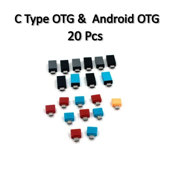 OTG Type C & USB to Micro USB Adapter (Pack of 20)